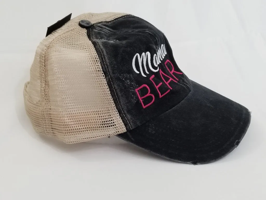 Mama Bear washed baseball cap