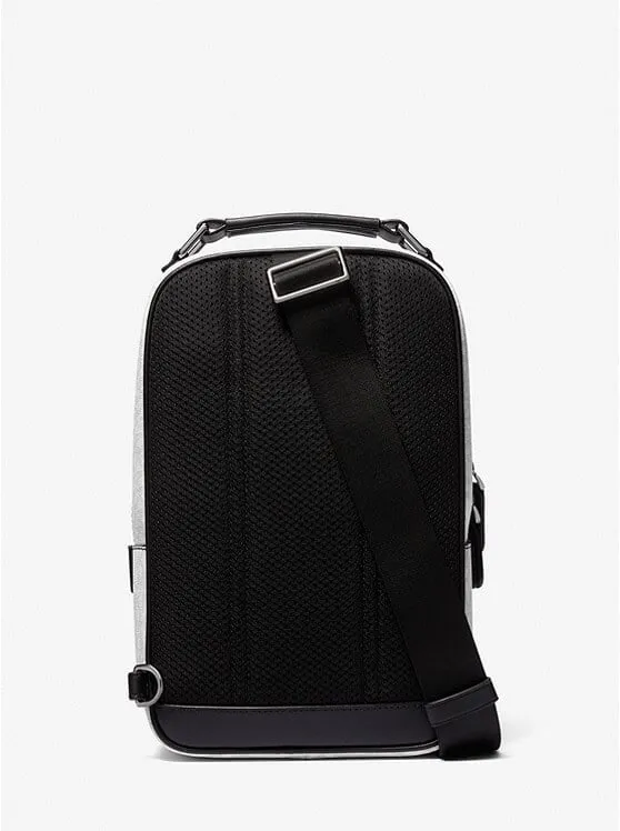 Michael Kors Hudson Logo Backpack, Black/White