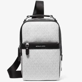 Michael Kors Hudson Logo Backpack, Black/White