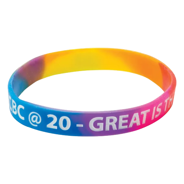 Multicoloured Printed Wristbands - Unprinted sample