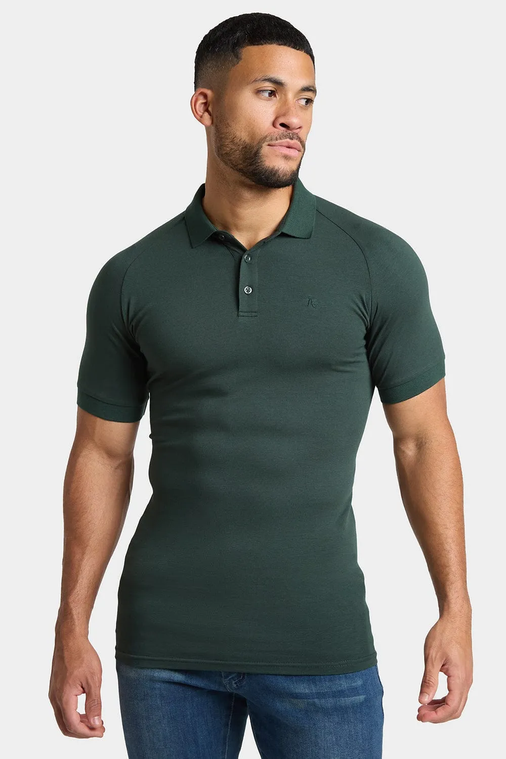 Muscle Fit Polo Shirt in Forest