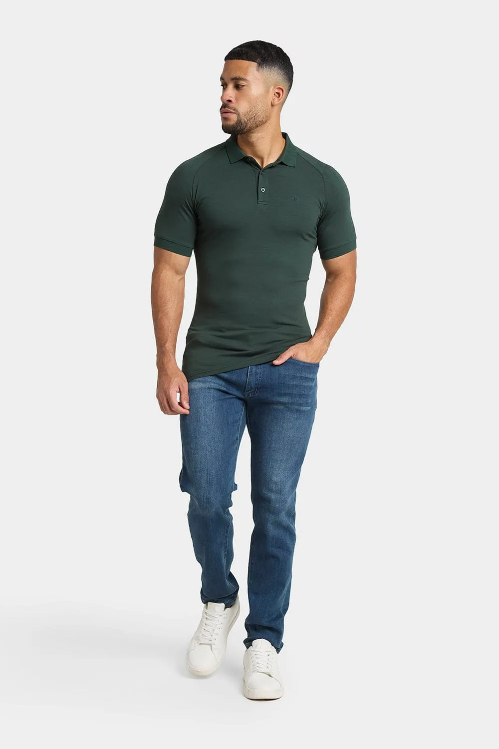 Muscle Fit Polo Shirt in Forest