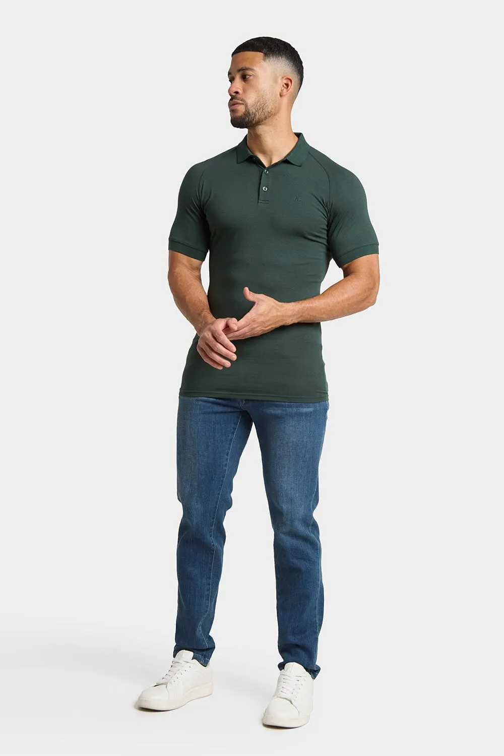 Muscle Fit Polo Shirt in Forest