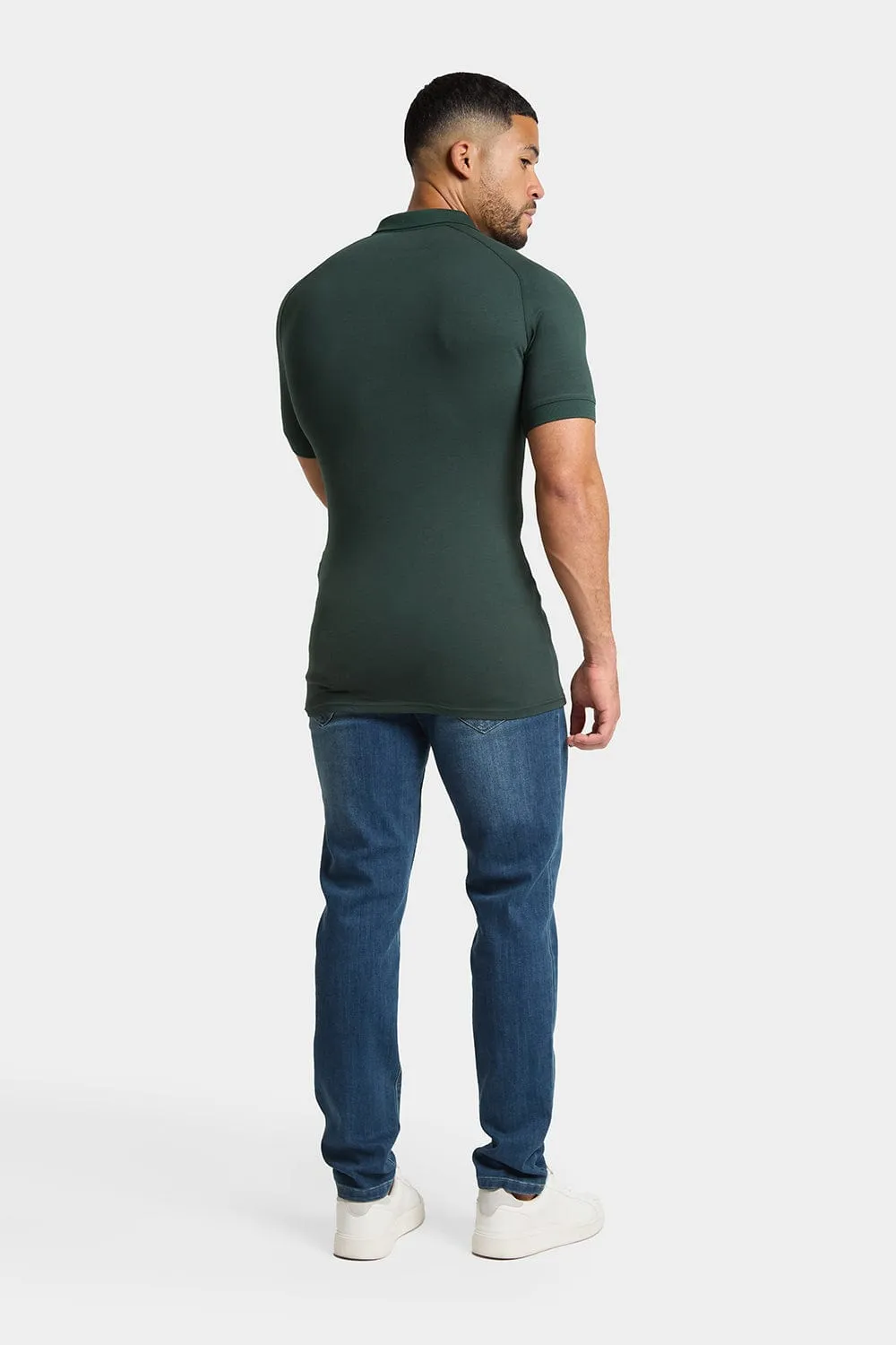 Muscle Fit Polo Shirt in Forest