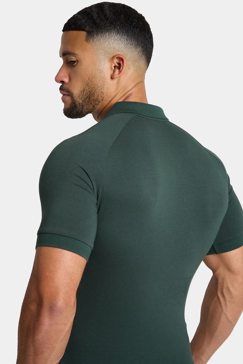 Muscle Fit Polo Shirt in Forest