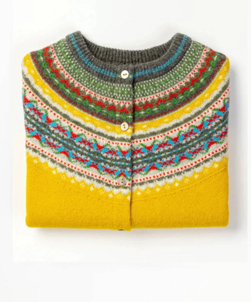 New Eribe Fairisle Alpine Cardigan In Piccalilli