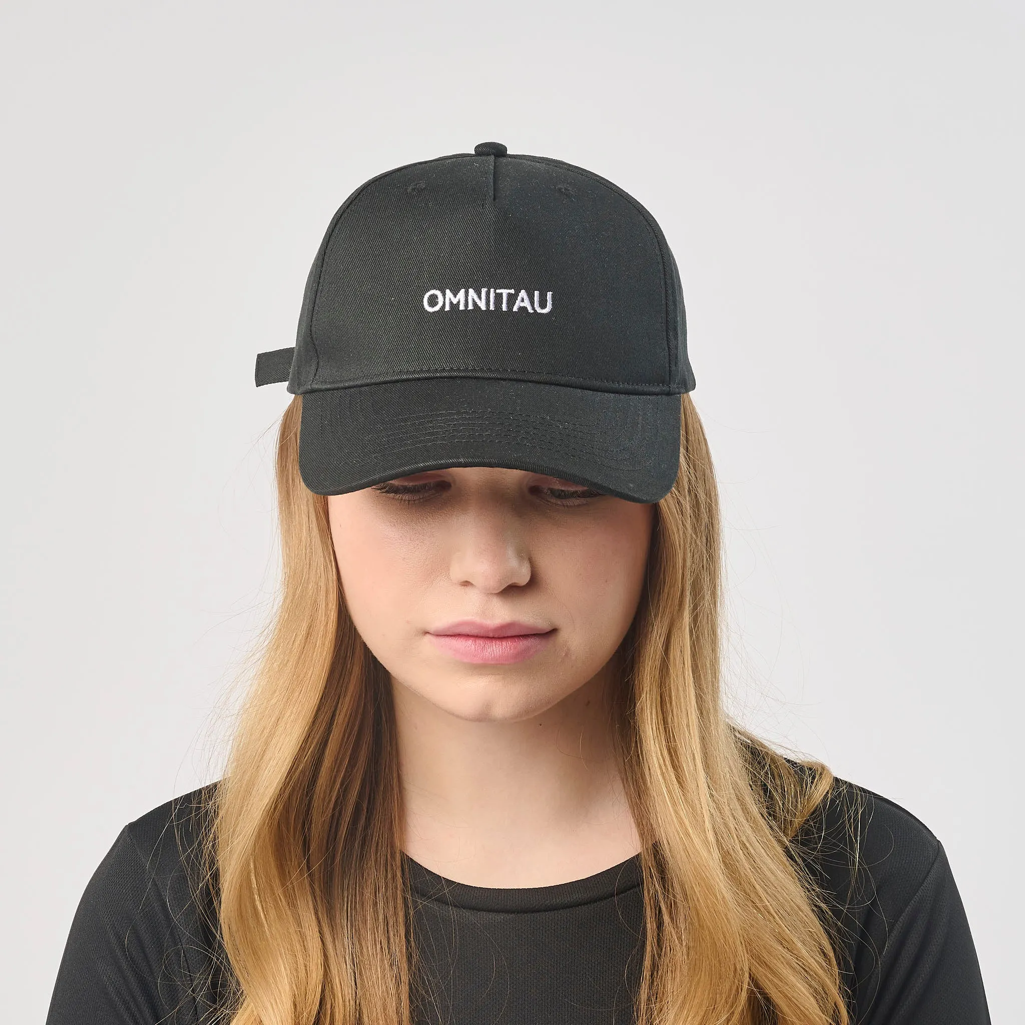 Omnitau Unisex Camber Organic Cotton Baseball Cap - Black