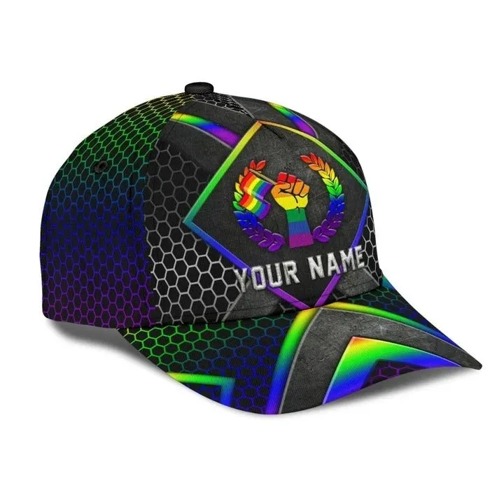 Personalized With Name Gay Pride Accessories For Pride Month, Love Is Love Printing Baseball Cap Hat