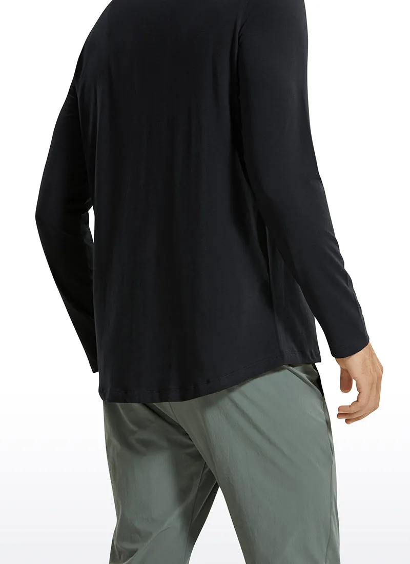 Pima Cotton Henley Long Sleeve