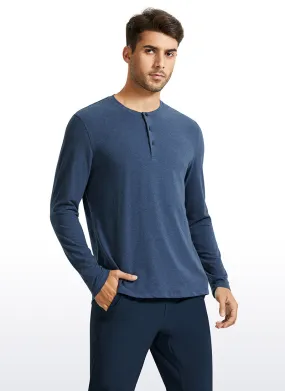 Pima Cotton Henley Long Sleeve