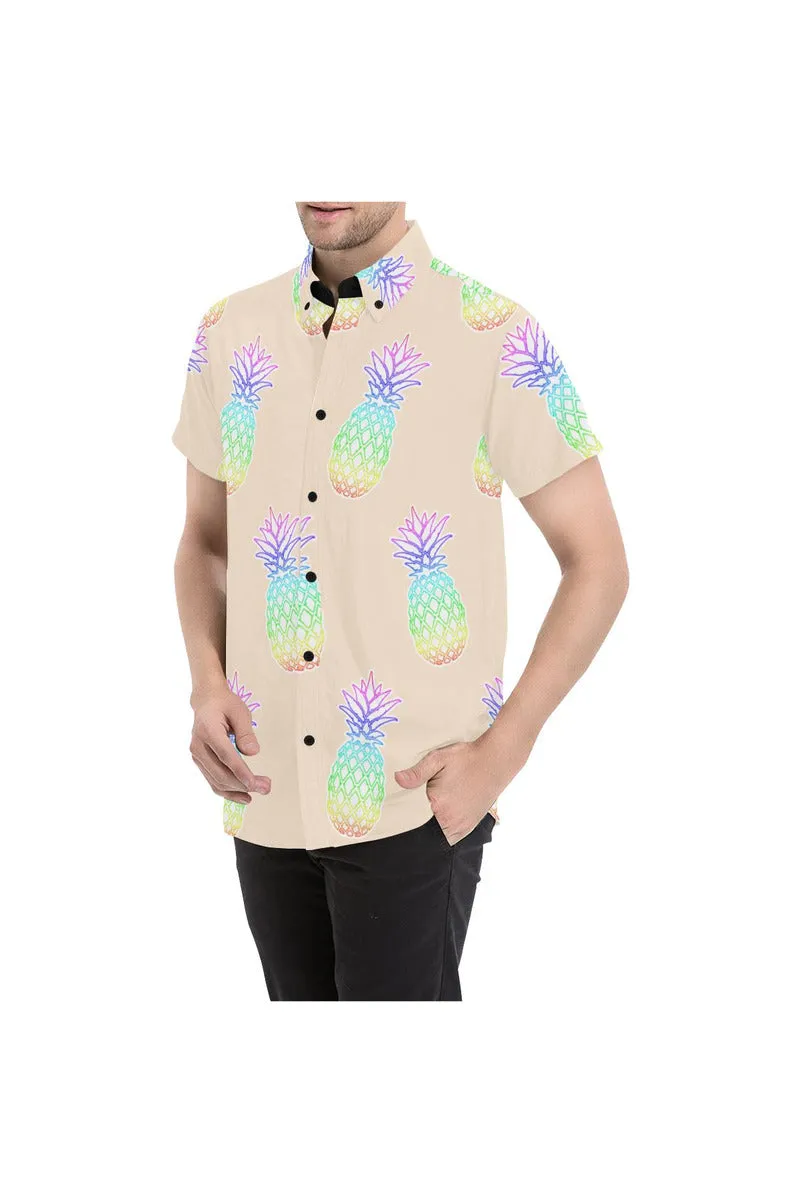 Pineapple Fiesta Pressed Rose Men's All Over Print Short Sleeve Shirt (Model T53)