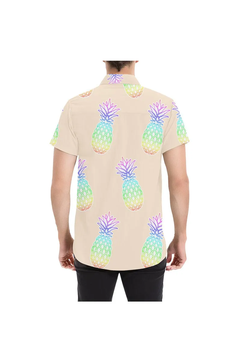 Pineapple Fiesta Pressed Rose Men's All Over Print Short Sleeve Shirt (Model T53)