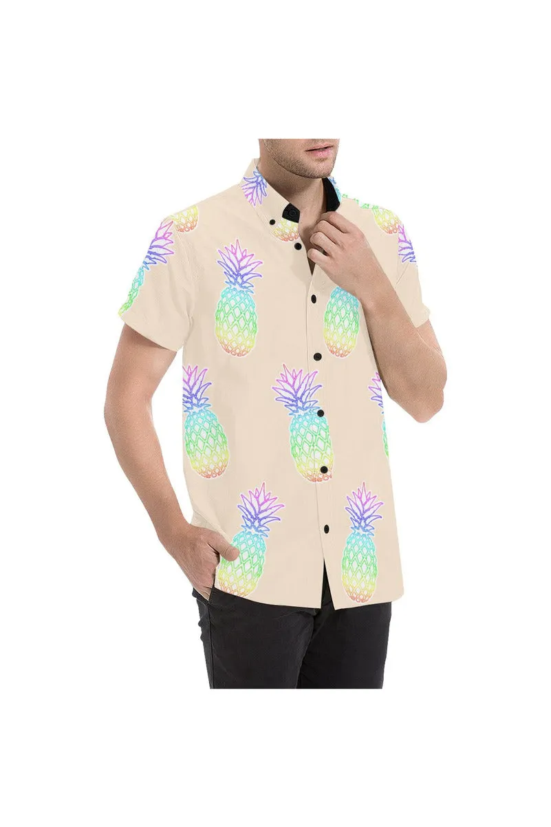 Pineapple Fiesta Pressed Rose Men's All Over Print Short Sleeve Shirt (Model T53)