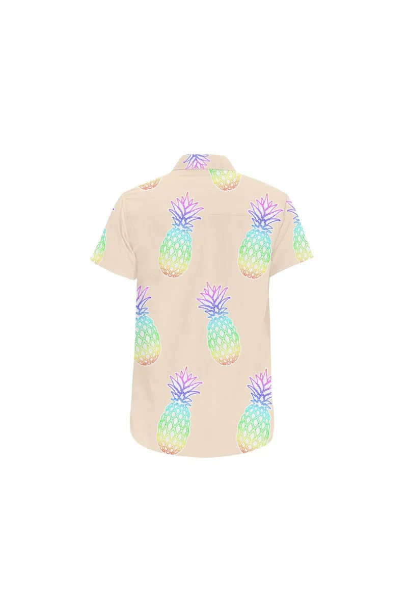 Pineapple Fiesta Pressed Rose Men's All Over Print Short Sleeve Shirt (Model T53)