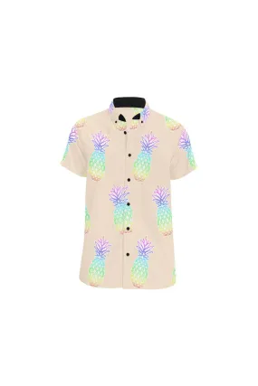 Pineapple Fiesta Pressed Rose Men's All Over Print Short Sleeve Shirt (Model T53)