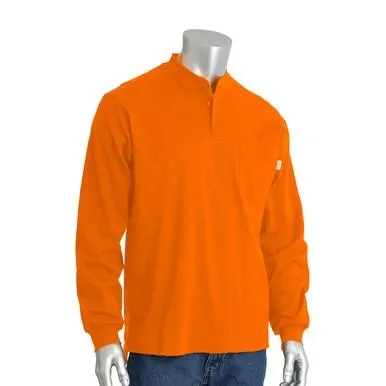 PIP AR/FR Long Sleeve Henley, Interlock Cotton Orange