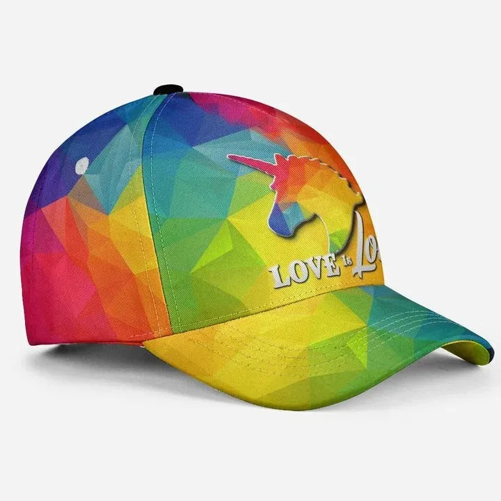 Pride Cap Lgbt Unicorn Love Is Love Lgbt Printing Baseball Cap Hat, Pride Accessories