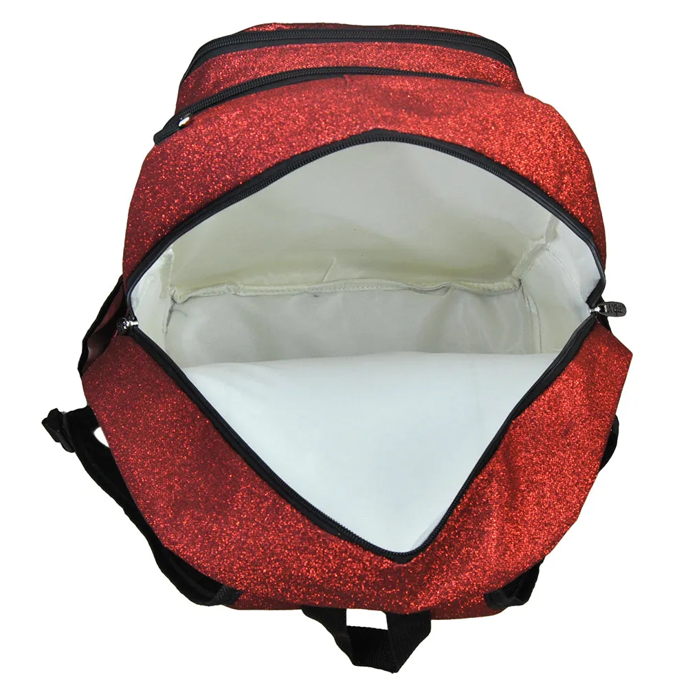 Red NGIL Premium Large Glitter Canvas Backpack