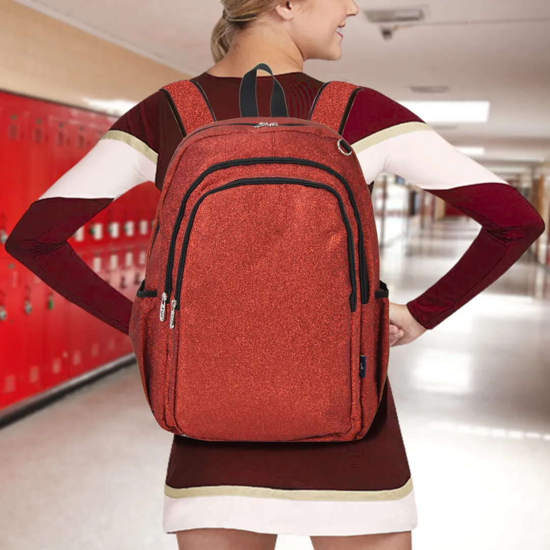 Red NGIL Premium Large Glitter Canvas Backpack