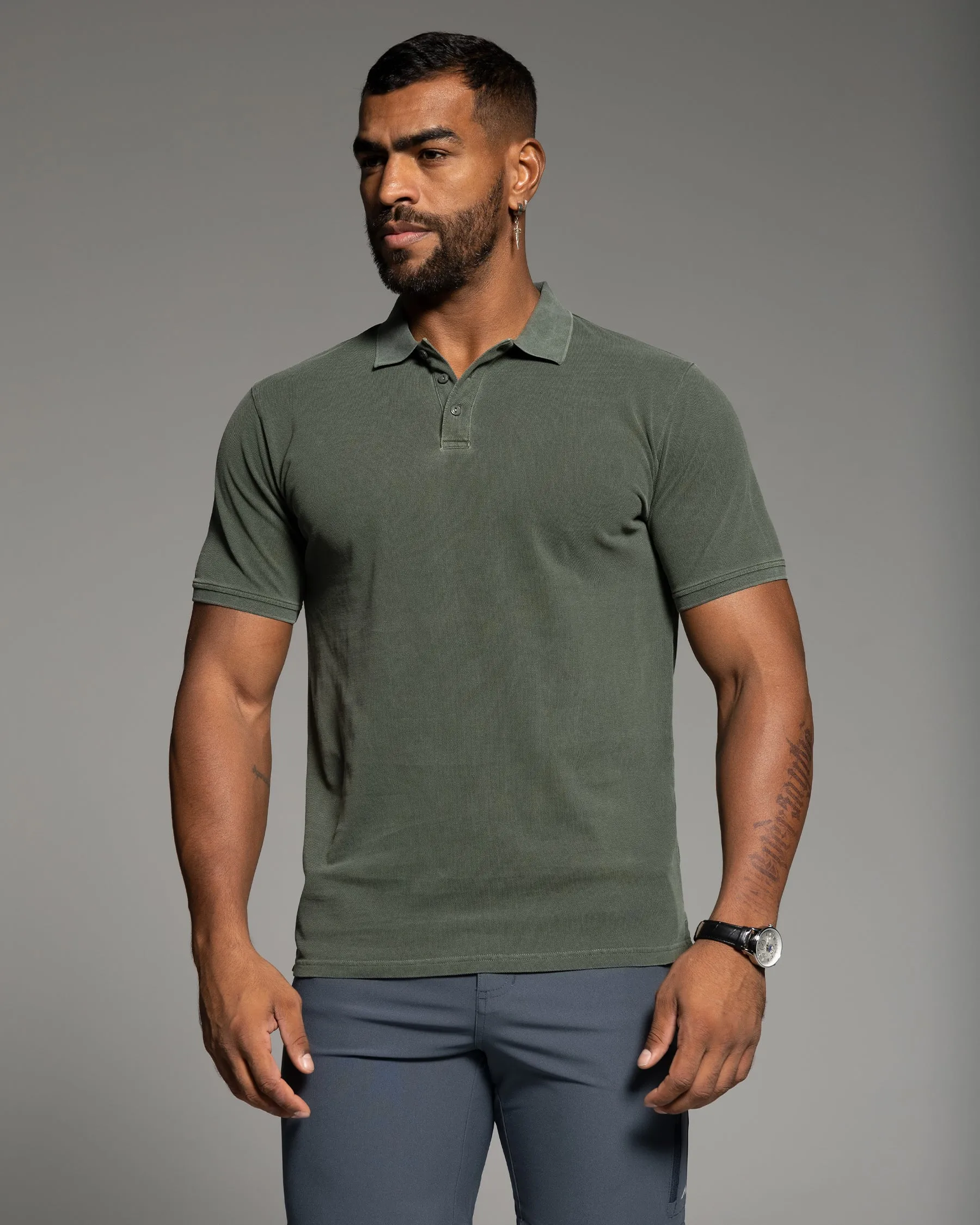 Retro-style Pigment Wash Polo