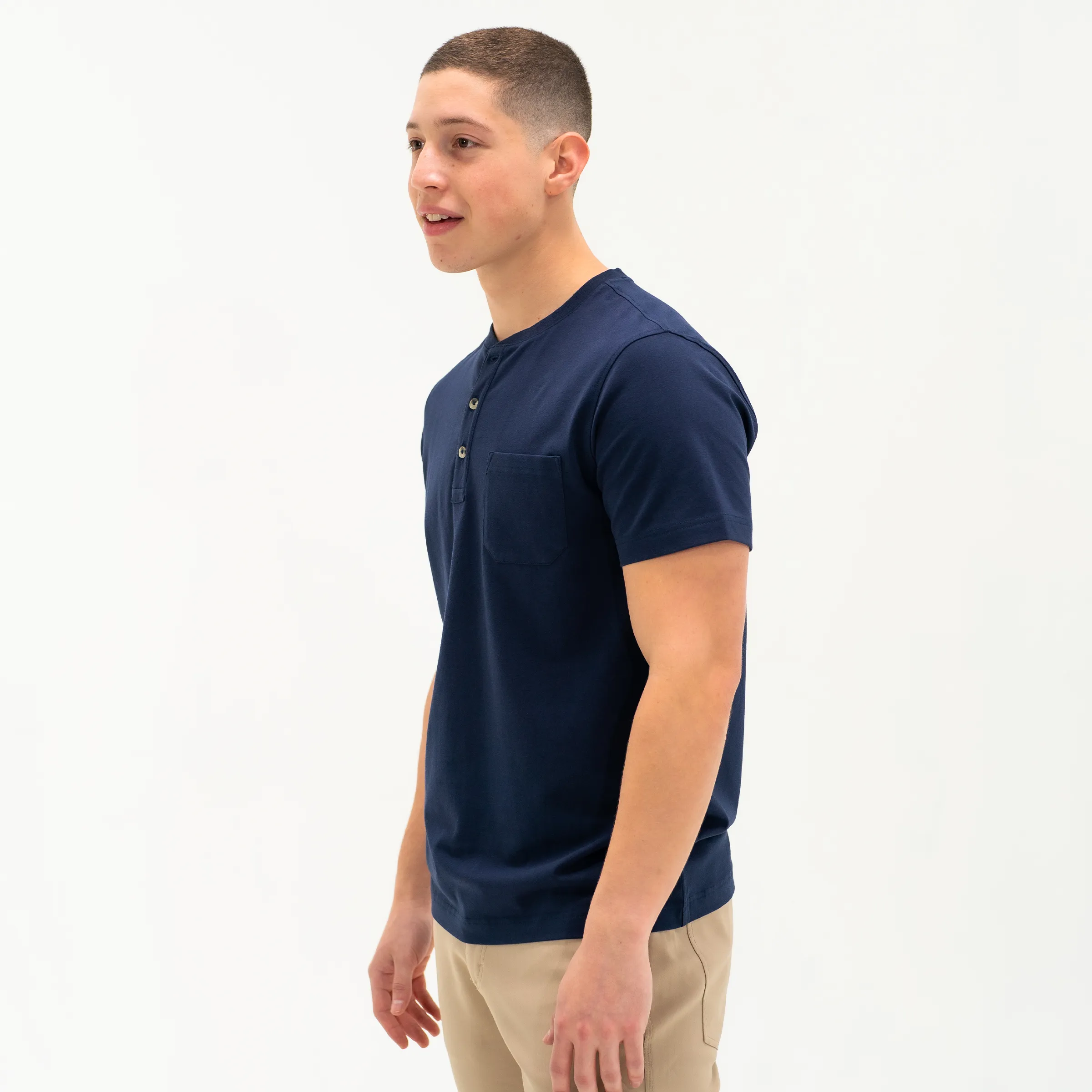 Short Sleeve Stretch Henley