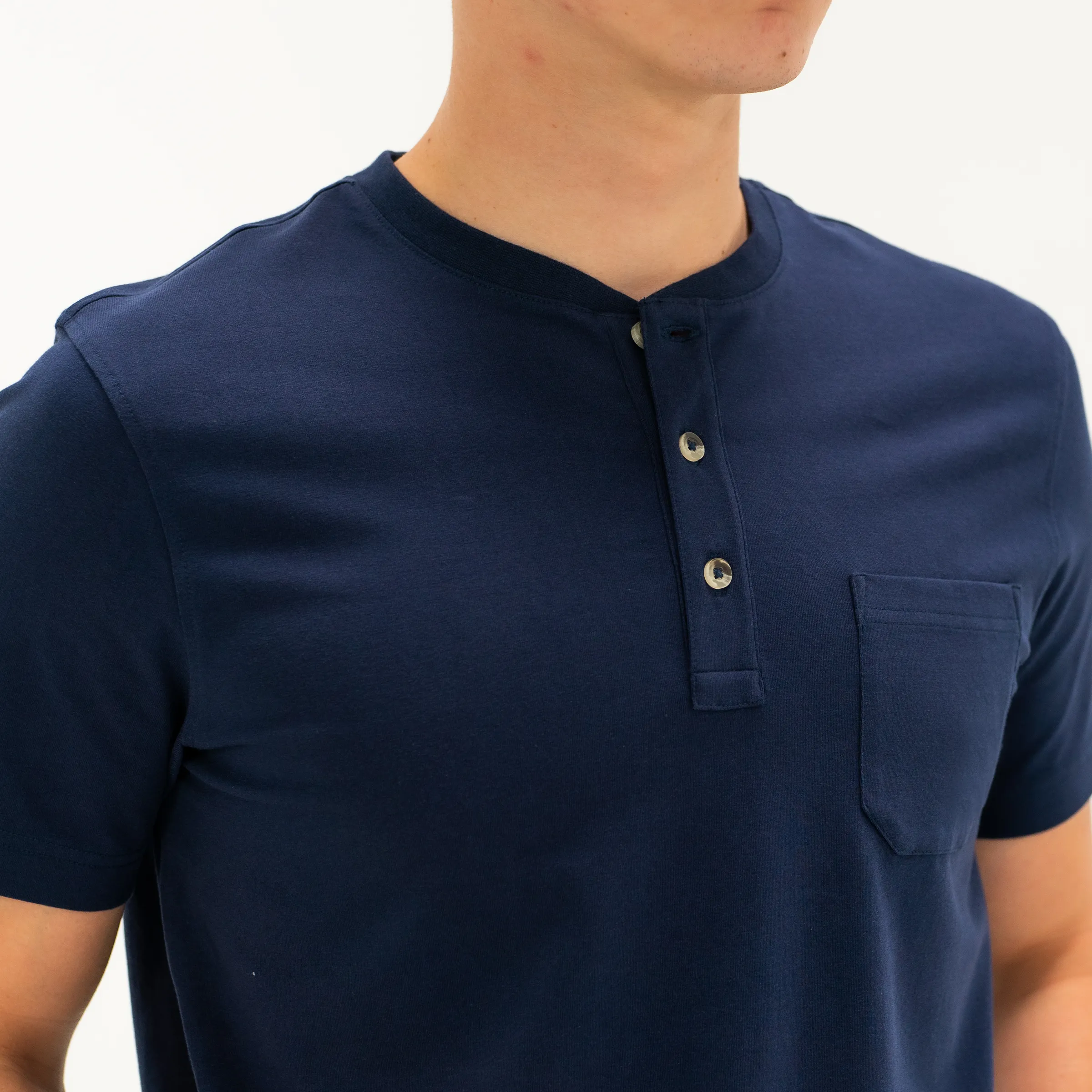 Short Sleeve Stretch Henley