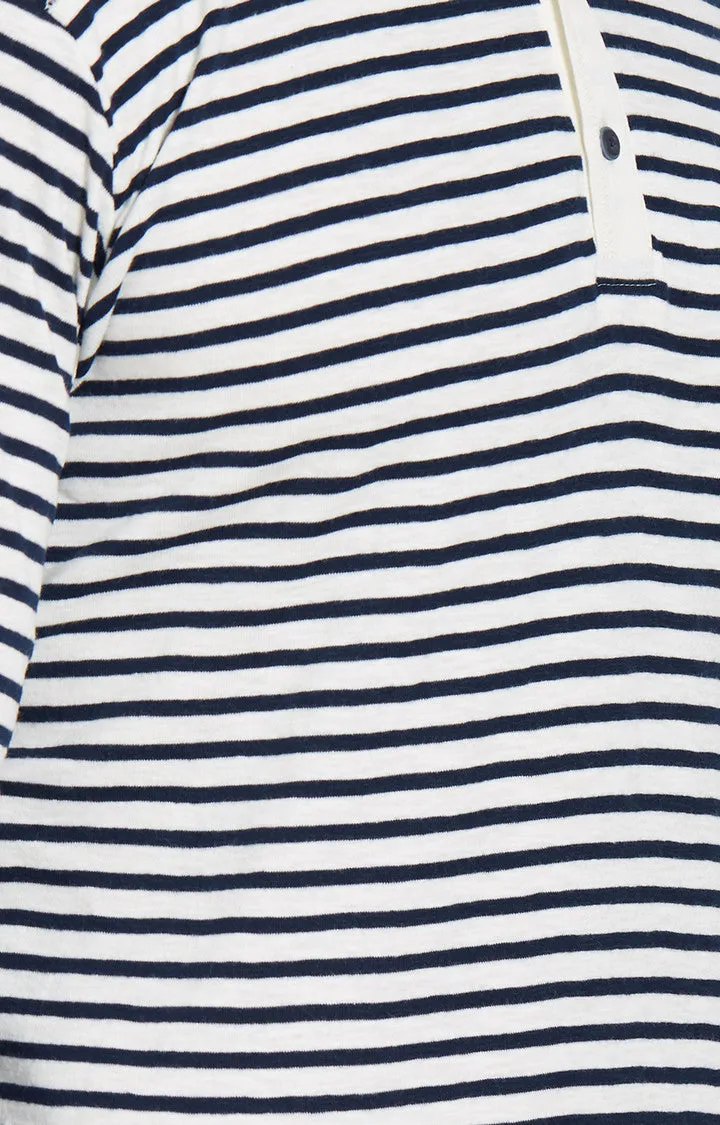 Spykar Blue Striped Slim Fit Men T-Shirts