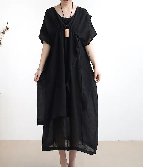 Summer Linen Spring Women  Loose Dresses AMT05131