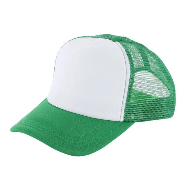 Unisex Baseball Cap with Trucker Mesh - Solid Color