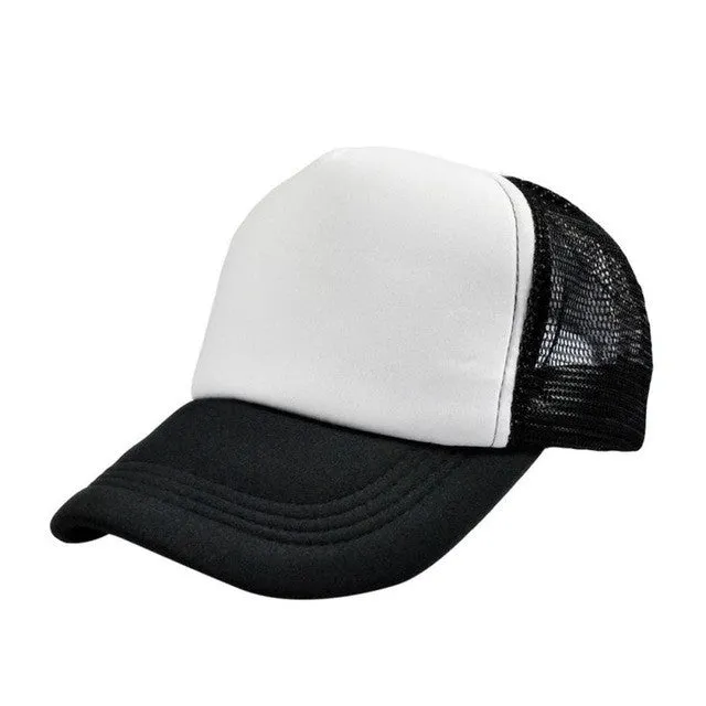 Unisex Baseball Cap with Trucker Mesh - Solid Color