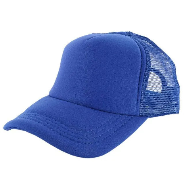 Unisex Baseball Cap with Trucker Mesh - Solid Color