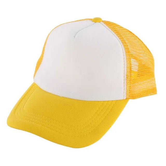 Unisex Baseball Cap with Trucker Mesh - Solid Color