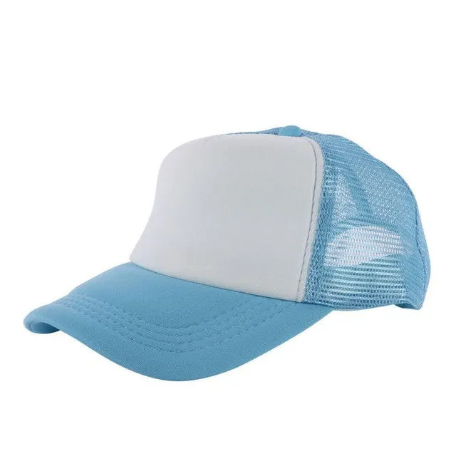 Unisex Baseball Cap with Trucker Mesh - Solid Color