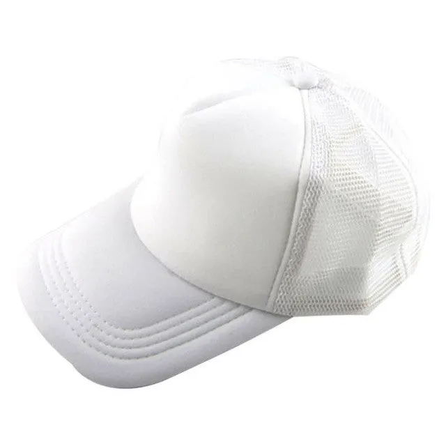 Unisex Baseball Cap with Trucker Mesh - Solid Color