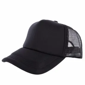 Unisex Baseball Cap with Trucker Mesh - Solid Color