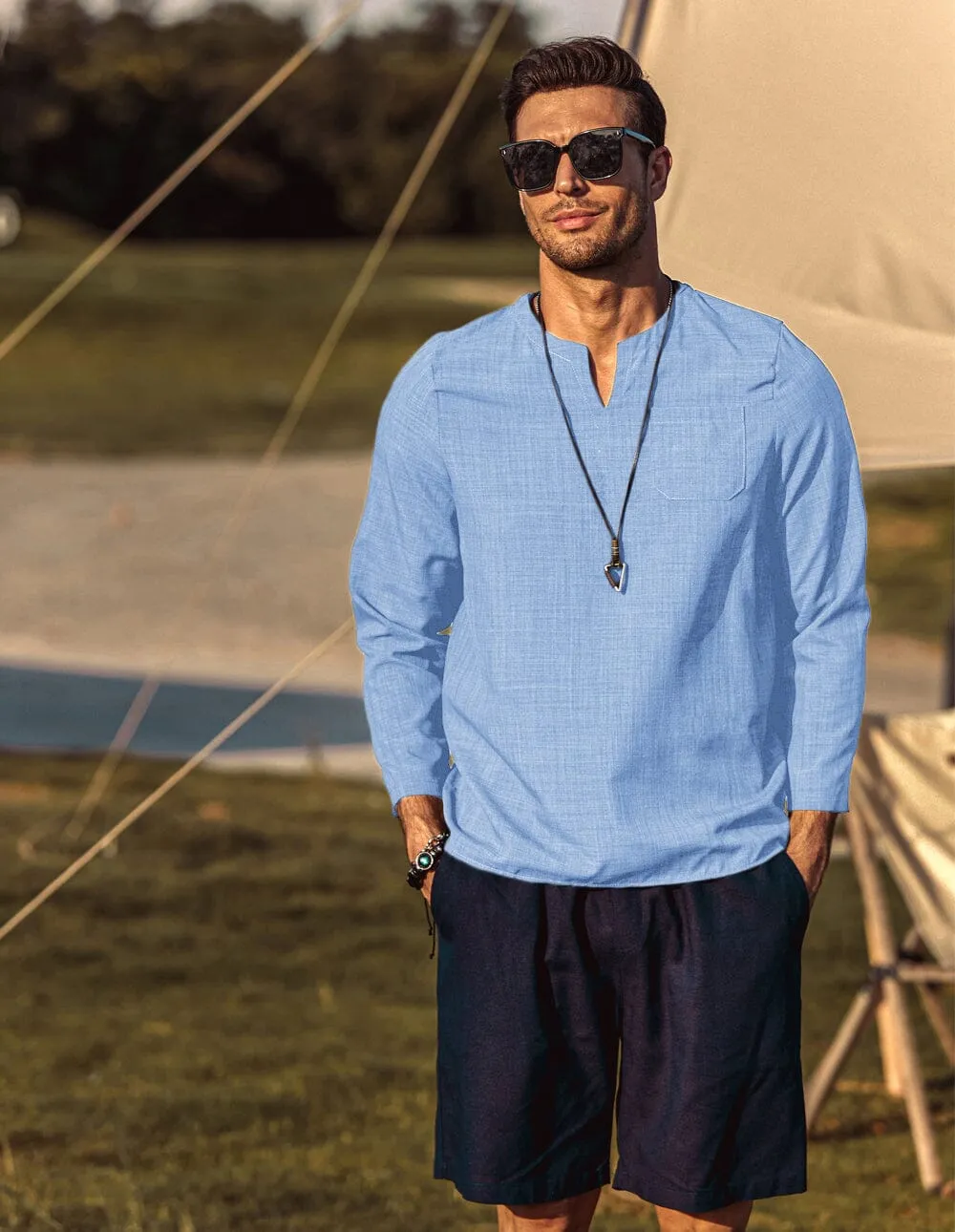 V-neck Casual Beach Shirts