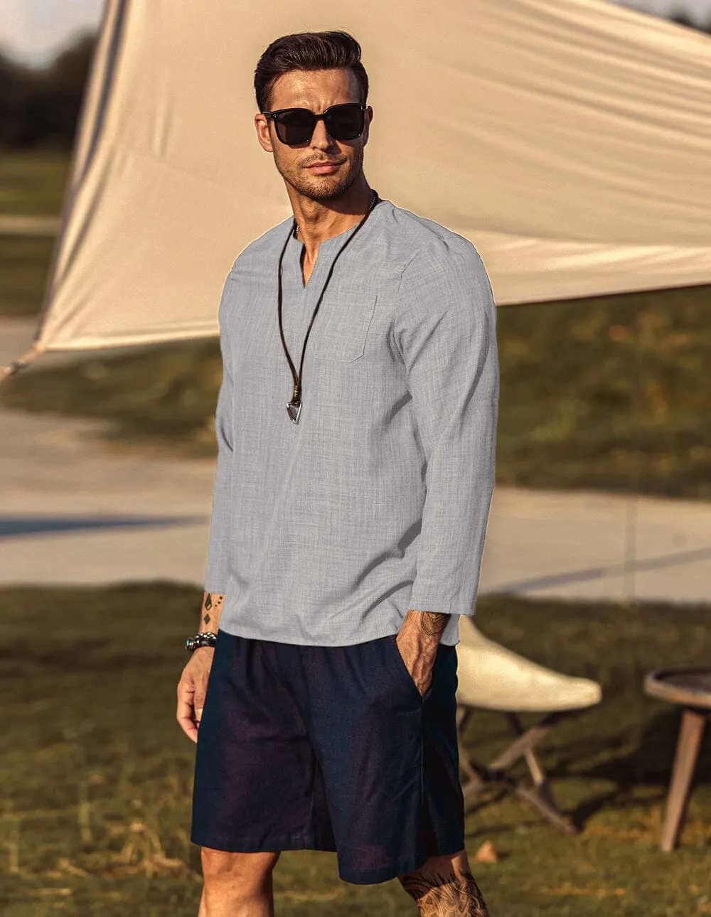 V-neck Casual Beach Shirts