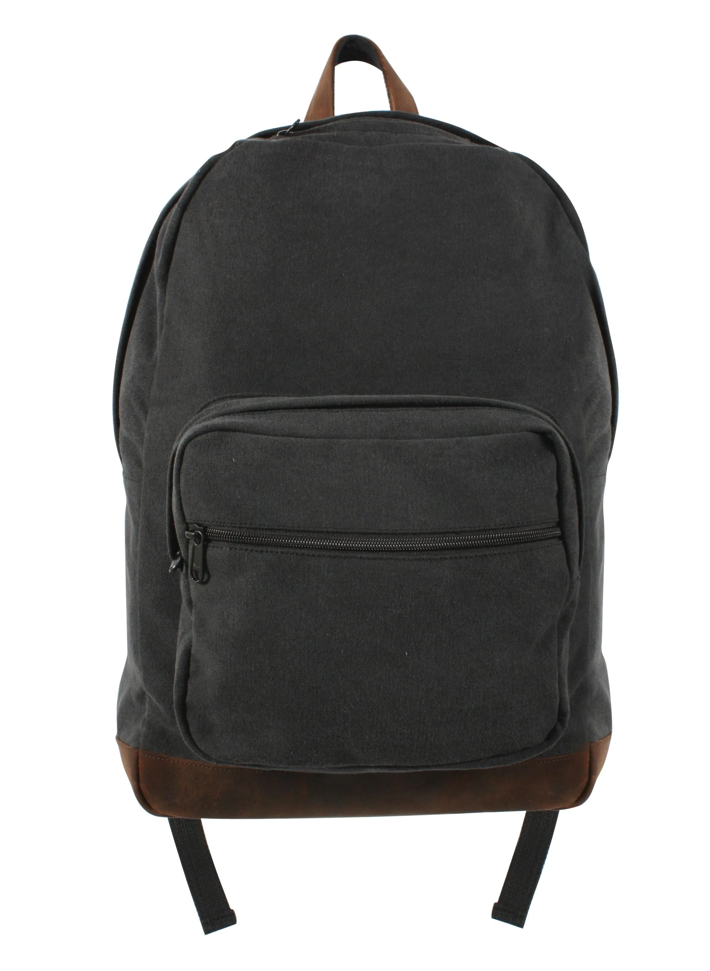 Vintage Canvas Teardrop Backpack With Leather Accents