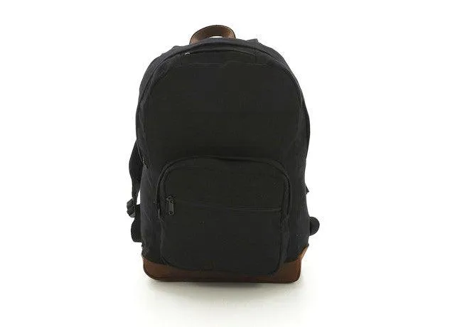 Vintage Canvas Teardrop Backpack With Leather Accents