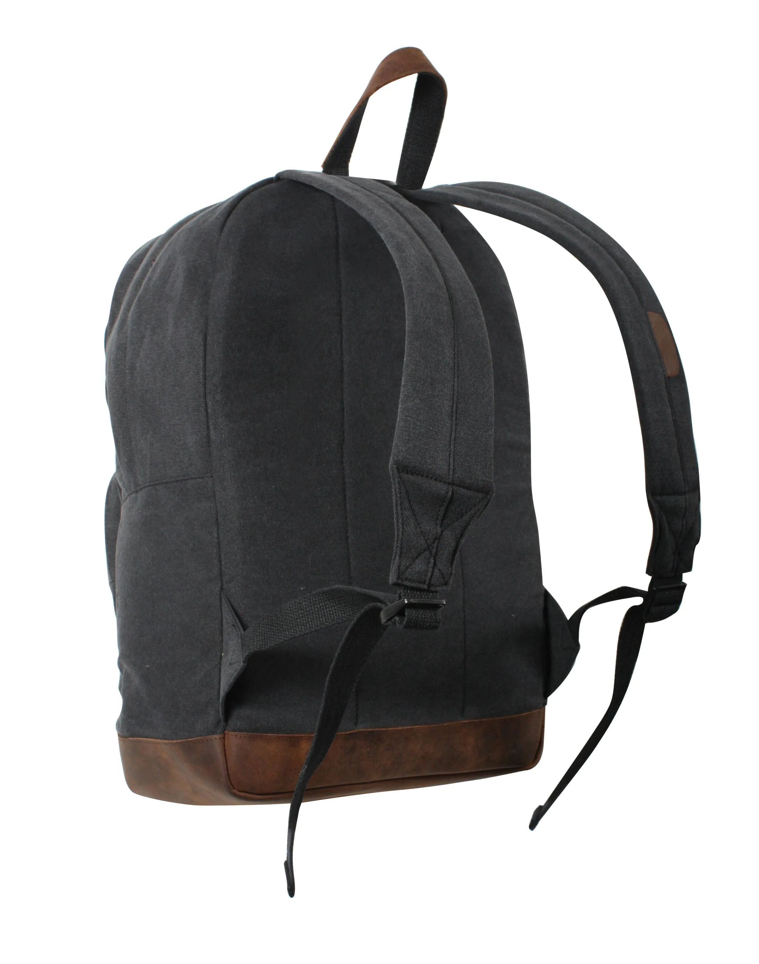 Vintage Canvas Teardrop Backpack With Leather Accents