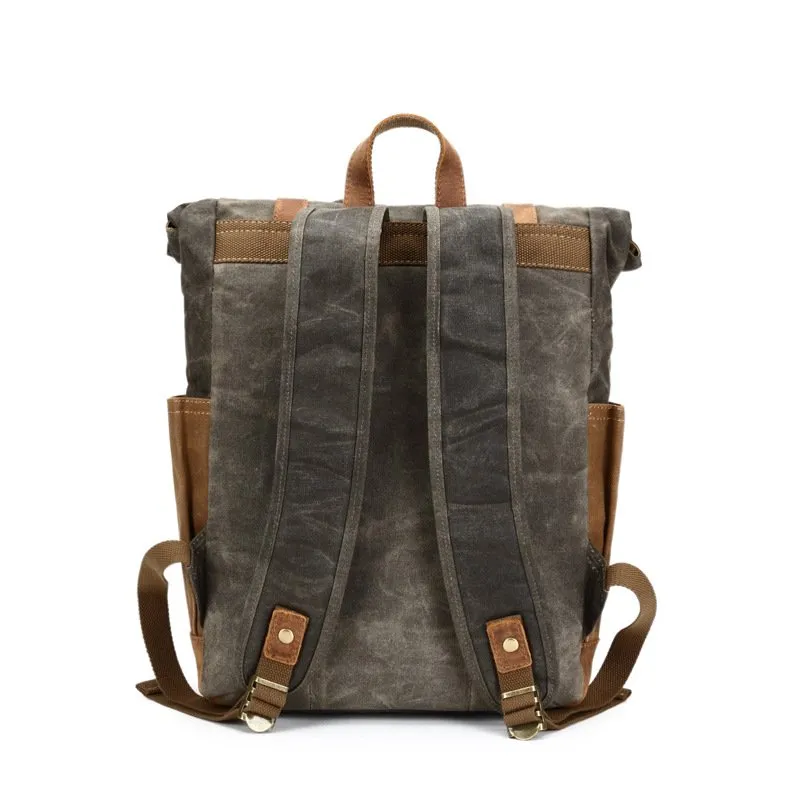 Waxed Canvas Backpack Rucksack Travel Backpack