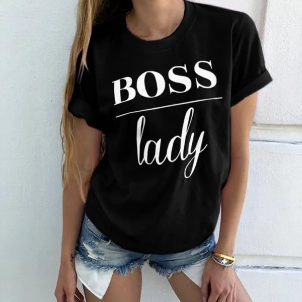 Women Casual Letter Printed T-shirt