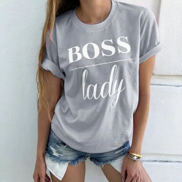 Women Casual Letter Printed T-shirt