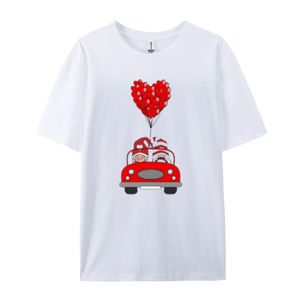 Women Love Red Heart Valentine's Day Print  Graphic T-shirt