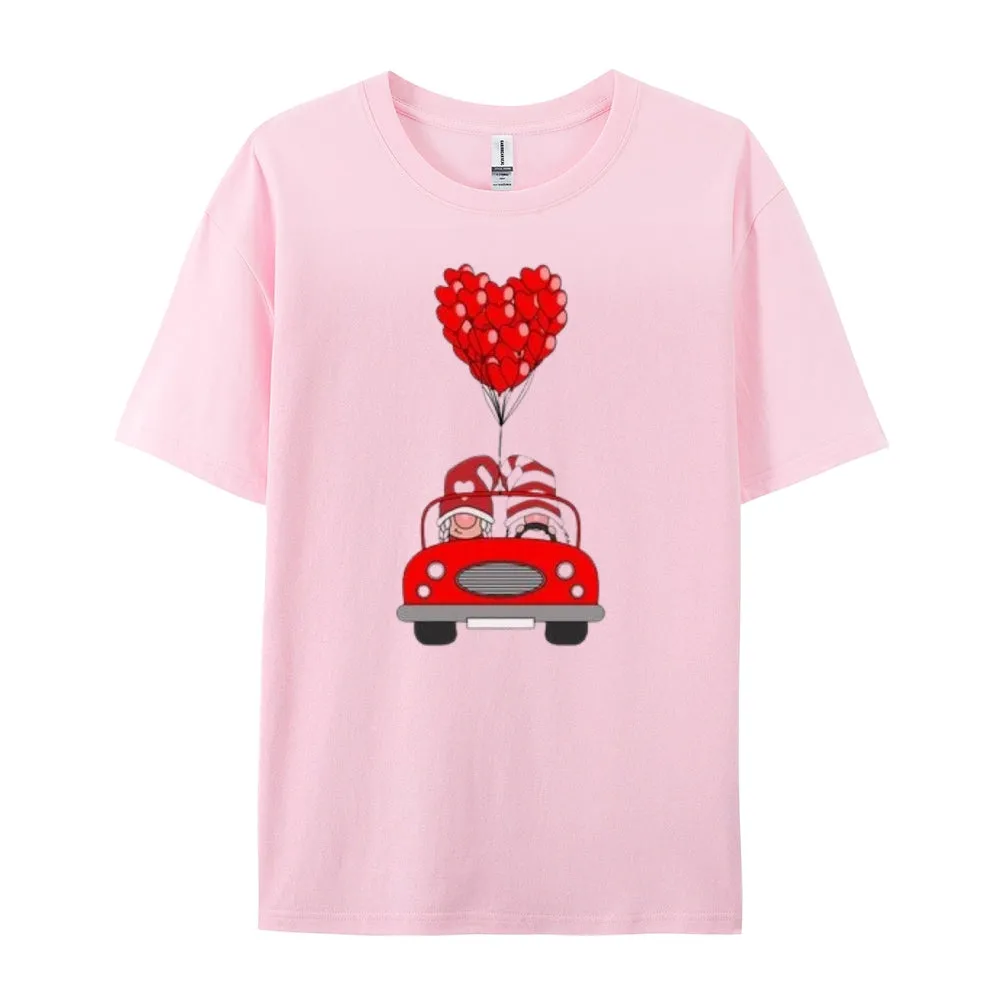 Women Love Red Heart Valentine's Day Print  Graphic T-shirt