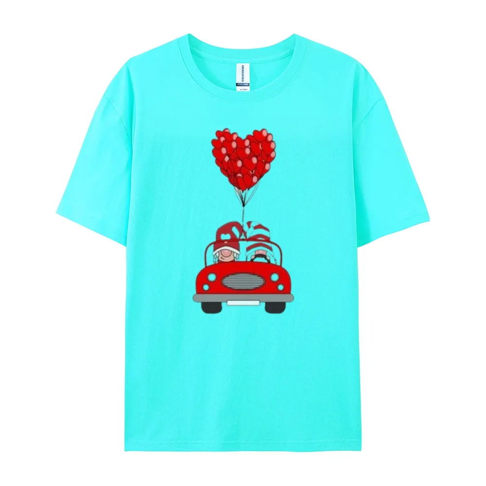 Women Love Red Heart Valentine's Day Print  Graphic T-shirt