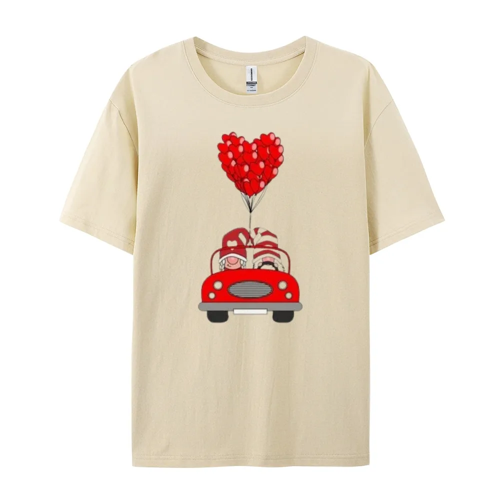 Women Love Red Heart Valentine's Day Print  Graphic T-shirt